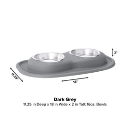 WeatherTech Double Low Pet Feeding System - Compact and Portable Dog/Cat Food and Water Station