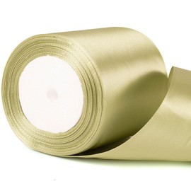 10cm Wide Sage Green Satin Ribbon for Wedding Car, Gift Wrapping & Crafting
