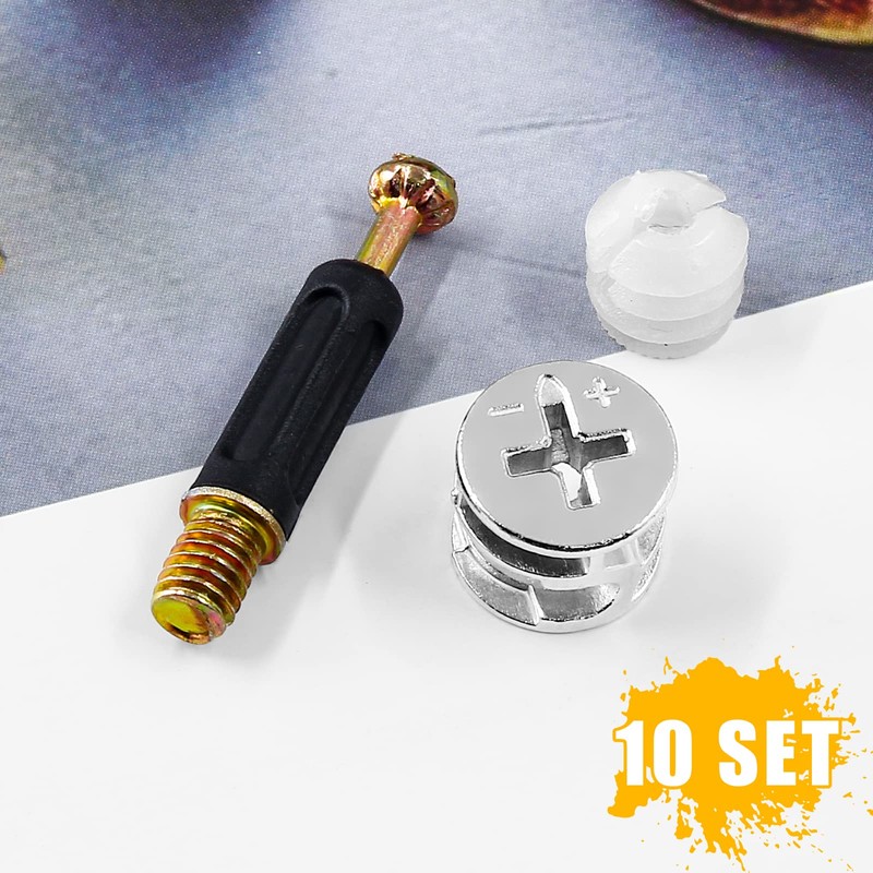 BokWin 10 Set 40mm Cam Lock Screws for Furniture,3 in
