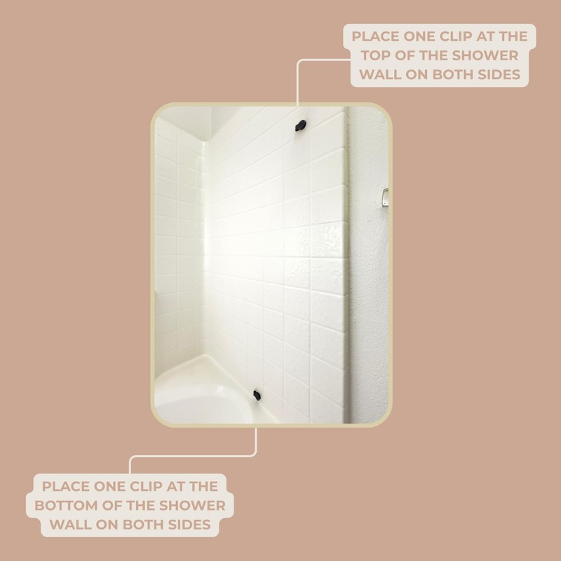 4 Pack Self Adhesive Shower Curtain Clips – Wall Mounted