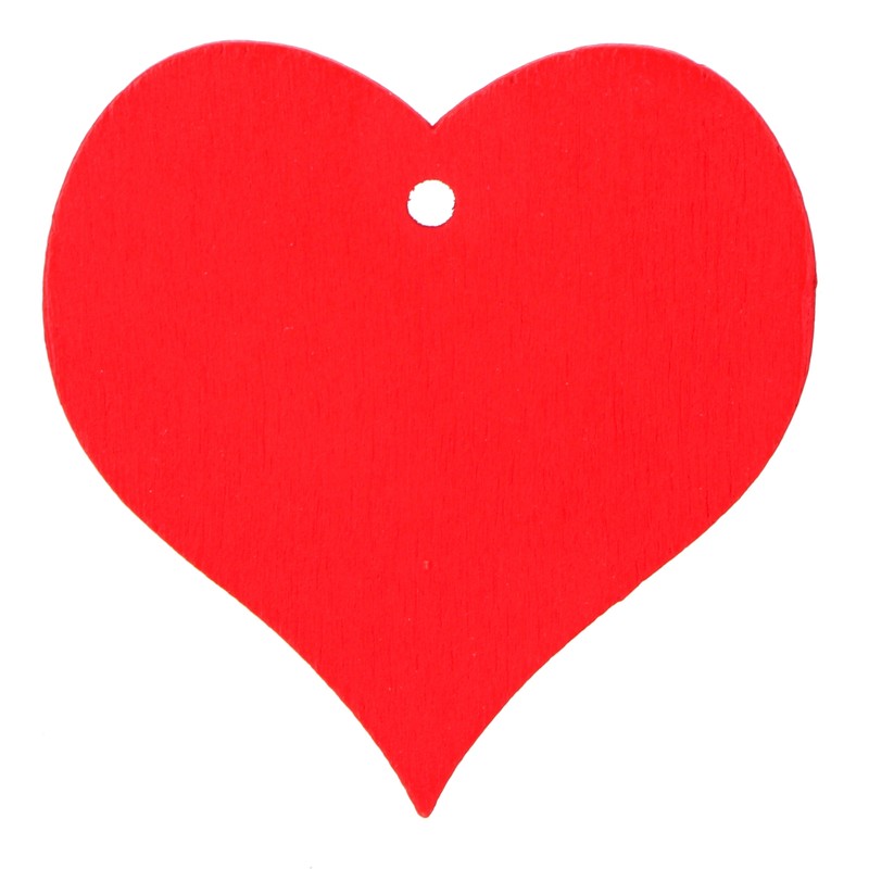 100Pcs Wood Slices HandMade Red HeartShaped Pendant Crafts DIY Wedding