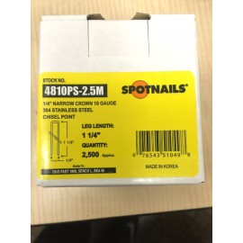 Spotnails Spot Nails 4810PS 1/4-Inch Narrow Crown 1-1/4-Inch Leg 18 Gauge Stainless Steel