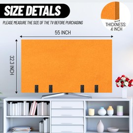 EcoBrisa TV Moving Cover Flat Screen TV Heavy Duty Felt Screen Protector Anti-Scratch with Bottom Strap During House Moving,Storing, Painting or Home Renovation Packing Cushioning Supplies (50-55in-orange)
