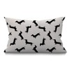 BGBDEIA Dachshund Weiner Dog Pattern in Black Decorative Linen Cushion