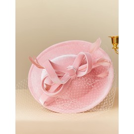 BABEYOND Tea Party Fascinator Hat Kentucky Fascinator Derby Headband Pillbox Hat Pink