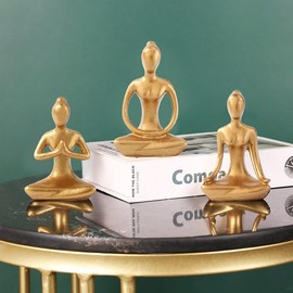 Ximimark 4pcs/1set, Yoga Figurines, Modern, Coffee Table Decoration, Resin Figurines Ornaments, Car Items, Creative Bedroom Accessories Room Decoration Household