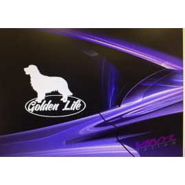 TWO “GOLDEN LIFE"  Golden Retriever Dog Window Vinyl Decal Sticker Window 6"x5"