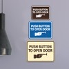 Classic Framed Push Button to Open Door Sign (Brushed Silver)