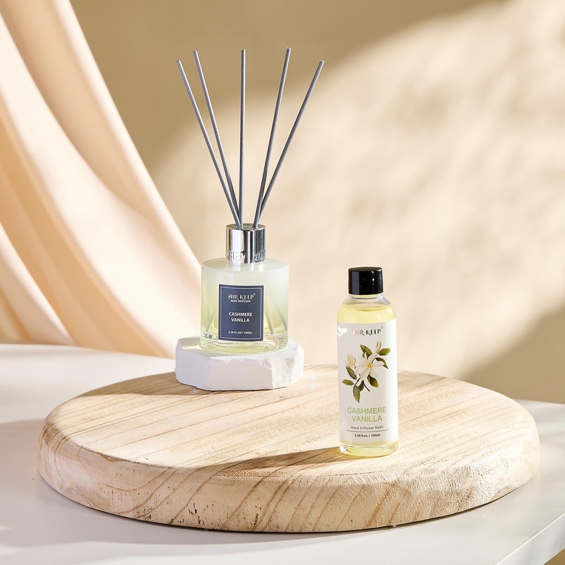 Airkeep Reed Diffuser Oil Refill/Cashmere Vanilla/3.38oz（100ml/1 Pack/Scented Oil Refill for