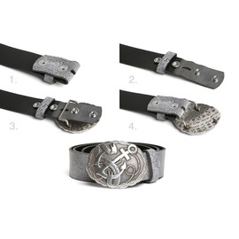 VaModa Full Cowhide Leather 4 cm Interchangeable Jeans Belt 40 mm Leather Belt for Men and Women 4.0 cm Model 'Classic' Without Clasp Colour Cognac Length 100 cm Press Stud System, Cognac screw system