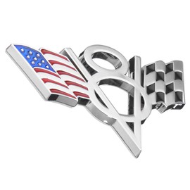 C-FUNN Metal V8 American Flag Motorcycle Decoration Stickers Car Emblem Badge Decals