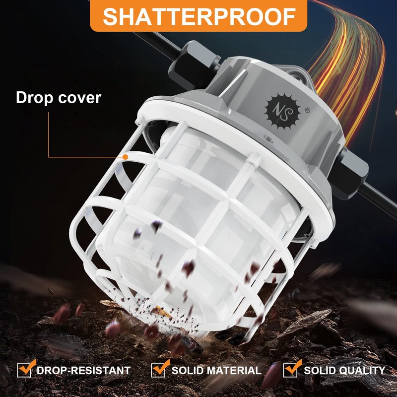 NS 100ft LED Construction String Lights, 150W 15000lm LED String