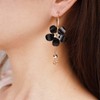 Cybche Boho Acrylic White Flower Dangle Earrings White Crystal Flower