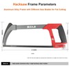 AIRAJ 12 inch Adjustable Hacksaw Frame Set,Tools High-Tension Hacksaw,with 10