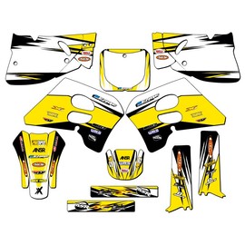 1993-1995 RM 125 Velocity Yellow Senge Graphics Complete Kit Compatible with Suzuki