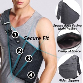 Anti Theft Travel Bag for Women Men, The Slim Carry Sling Bag, Personal Flex Travel Purses Crossbody Bags Multi Pocket