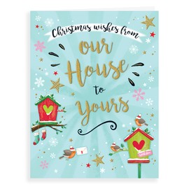 Piccadilly Greetings Modern Christmas Card Our House to Yours - 8 x 6 inches, A41291