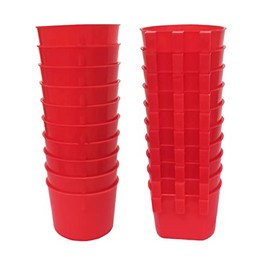 Paquete de 20 jaulas de comederos de pollo, para pájaros, taza de agua de conejo, tazón de plástico para colgar codorniz, paloma, alimentador de semillas para loro, periquito, aves de corral, paloma