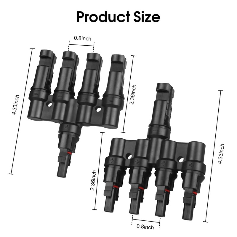 PAEKQ 4 to 1 Solar Panel Connectors T Branch Connectors
