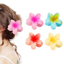 Hair Clip Flower Pack of 4 Non-Slip Flowers Hair Clip Women's Plastic Hair Claws