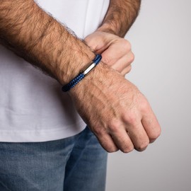 Akitsune Portus Sailing Rope Bracelet | Magnetic Capsule Clasp Bracelet Women's Anchor Men's Maritime - Silver, Stainless Steel