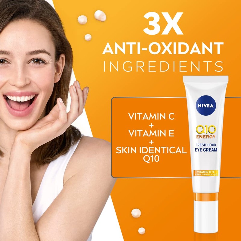 NIVEA Q10 Energy Fresh Look Eye Cream, Targets Fatigue, Dullness,