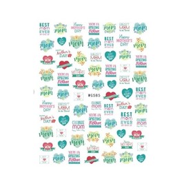 Nail Sticker Flower Rose Mom Love Family Party Nail Decal Wg585 Nail Wraps Art Stickers Manicure Supplies for Women for Home Nails Full Long Lasting Easy Apply and Remove