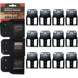 StealthMounts Battery Holder Compatible with Ridgid 18V (12 Pack) - Black Battery Mounts | Made in The UK