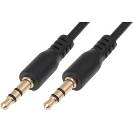 valonic Short Audio Cable - 0.6ft - 3,5mm - AUX Cord for car, TV or Phone - Male to Male - Black