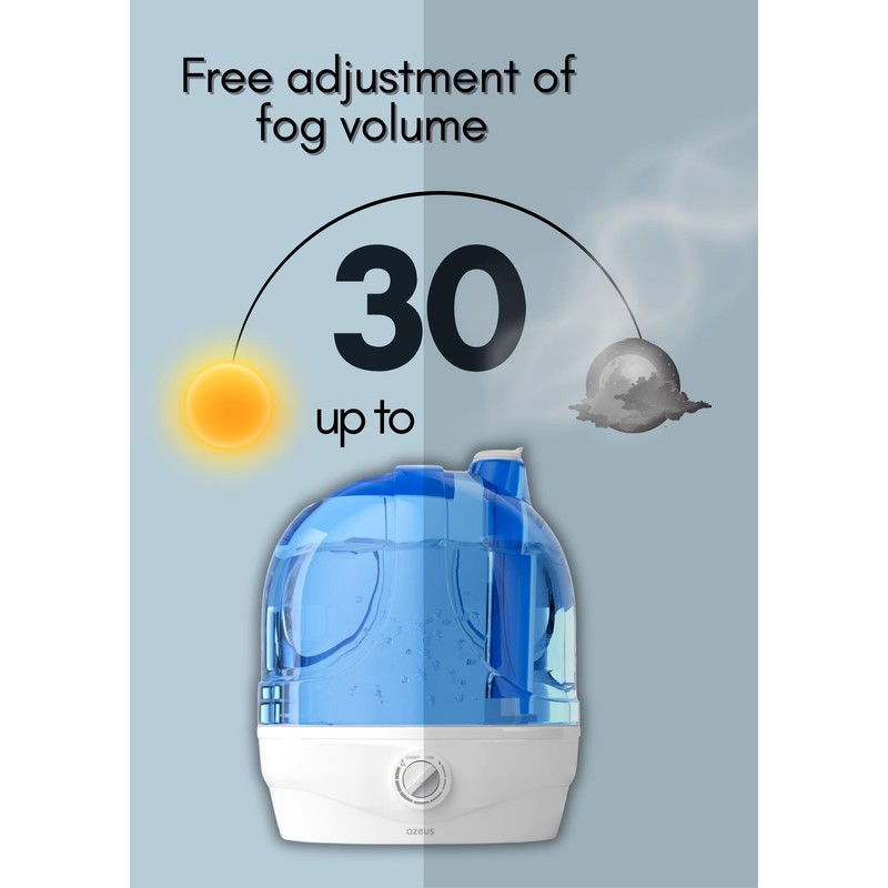 AZEUS 2.8L Large Capacity Ultrasonic Cool Mist Humidifier - Powerful