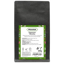 PRAANA TEA Premium Japanese Sencha Loose Green Tea, 100 g, 510-100