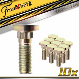 Frankberg 10 x Wheel Bolts Rear Wheel Bolts Compatible with FX G20 i30 100 NX Cube Juke Almera Primera Qashqai +2 I X-Trail 1990-Present