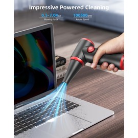 Koonie Compressed Air Duster, 100500RPM Electric Air Duster with LED Light, Cordless Air Blower Replaces Compressed Air Cans, Rechargeable Dust Remover for Computer Keyboard Car Cleaning
