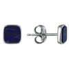 LES POULETTES BIJOUX - Silver Stud Earrings Small Square of