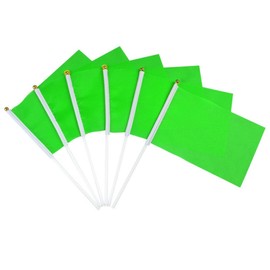 50 Packs Green Small Flags on Sticks Hand Waving Flag Hand Held Small Flag Mini Solid Flag Small DIY Mini Flags On Stick Party Garden Decorations Sporting Events Outdoor Decorations 14*21cm/5.5*8.2in
