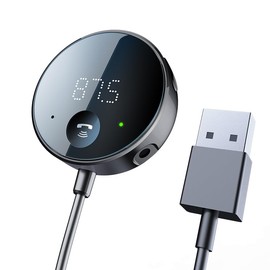 eppfun Bluetooth FM Transmitter for Car, Bluetooth AUX Adapter, Bluetooth Receiver for Car Music/Hands-Free Calls/Stereo Audio