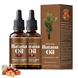 2PCS Aceite De Batana, Aceite De Batana Para El Cabello, Batana Hair Oil, Batana Oil with Rosemary for Hair Growth, Batana Oil for Hair Growth Reduce Hair Loss & Detox Your Scalp (30 mL)