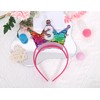 Agkvw Rainbow Birthday Crown Headband - Rainbow Glitter Girls Birthday