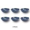 Organic 8in Serving Bowl Stoneware Ceramic Durable Blue Pasta Bowl