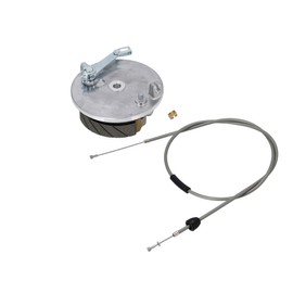 AKF Front Brake Plate with Brake Cable Silver Grey Conversion Kit on External Brake Lever for Simson KR51 Schwalbe, Star, Sparrow, Habicht