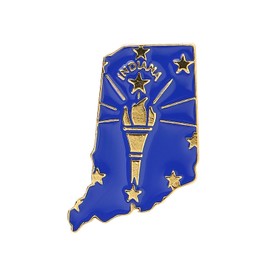 Indiana State Shaped Map Lapel Metal Pin Enamel Brooch Keepsake Beautifully Designed for Backpack Hat