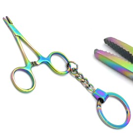 Miniature Surgical Instruments Keychain Needle Holder Forceps Multi Titanium Rainbow Color Stainless Steel by G.S Online Store