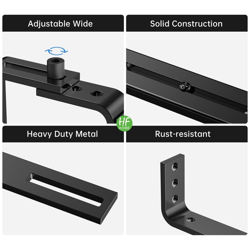 HFHOME 6PCS Adjustable Planter Box Brackets, Brackets for Window Boxes