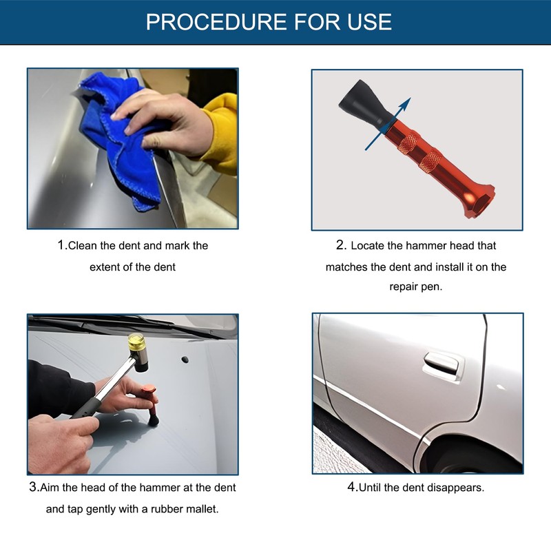 KAERKA Dent Repair Tool Kit, Contains 1PCS Rubber Hammer and
