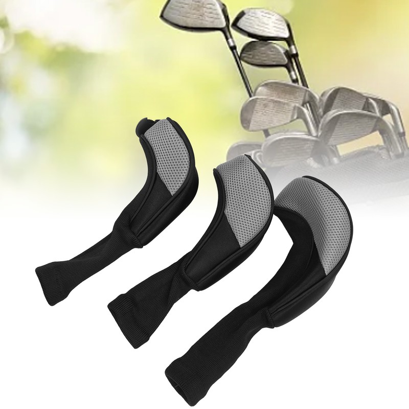3Pcs Golf Club Head Covers 1 3/5 UT Breathable Mesh