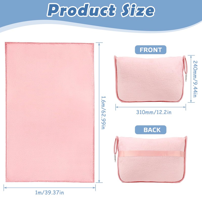 Travel Blanket 2 in 1 with Soft Pillowcase for Men