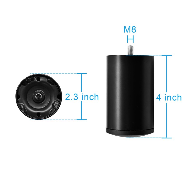 4 Inch Metal Legs Replacement for Adjustable Bed Base Frame