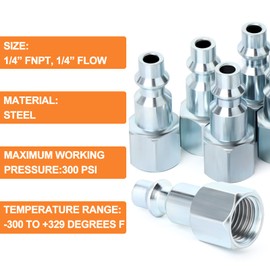 GASHER 1/4-Inch NPT Female Industrial Air Plug, Pneumatic Plugs 300PSI (30-Pack)