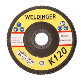 WELDINGER Serrated Disc 125 x 22.23 K120 Abrasive Mop Discs Pack of 10