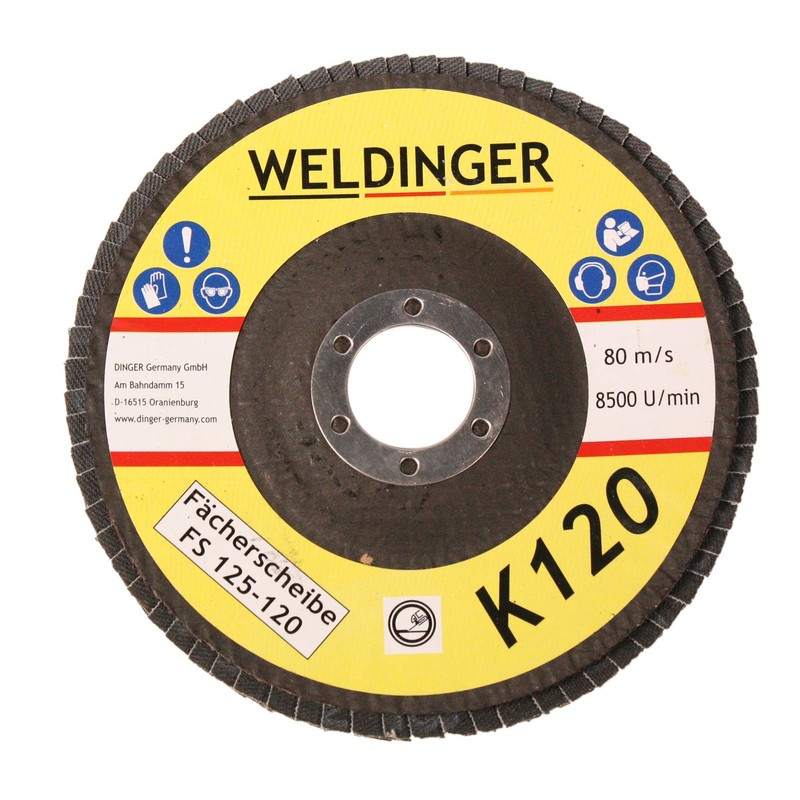 WELDINGER Serrated Disc 125 x 22.23 K120 Abrasive Mop Discs
